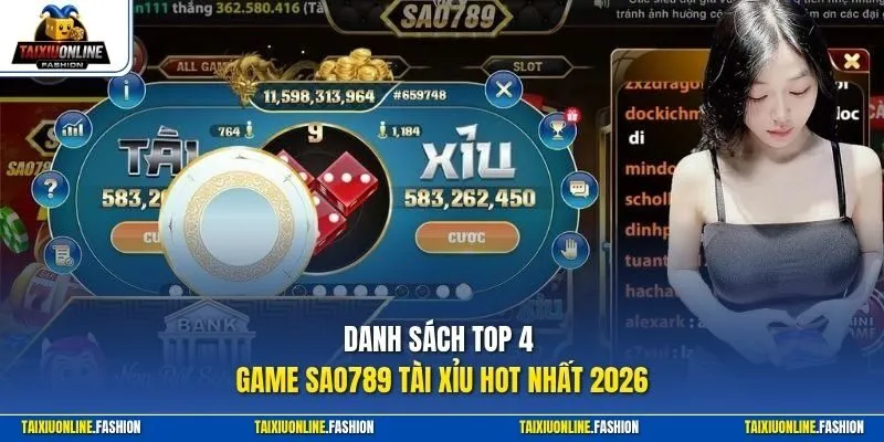 Danh sách top 4 game Sao789 Tài Xỉu hot nhất 2026